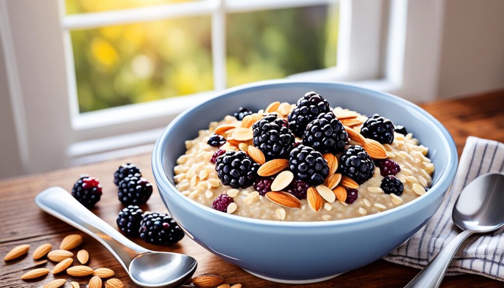 oatmeal with blackberries and almonds